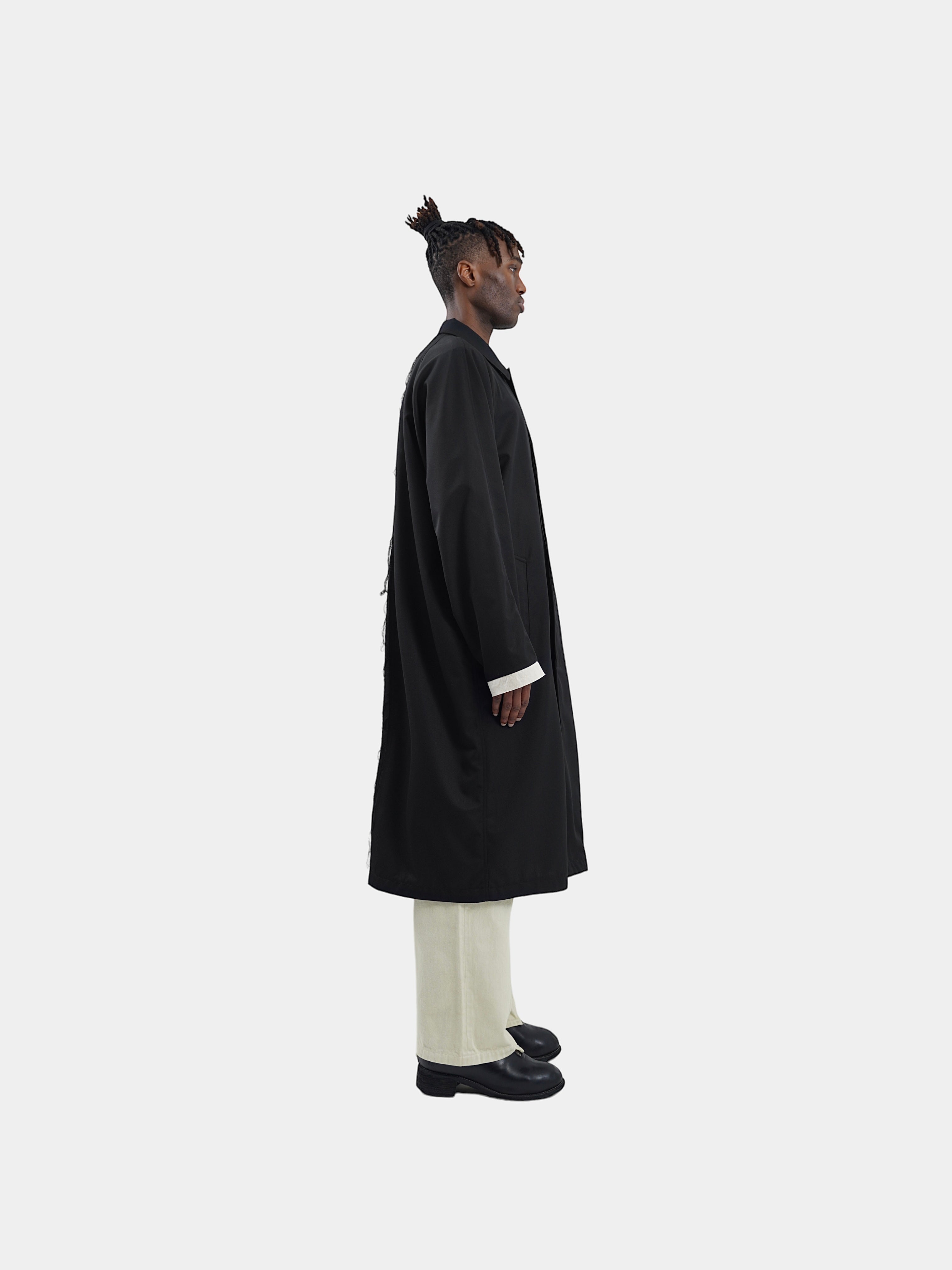 The “Lien” Virgin Wool Coat in matte black